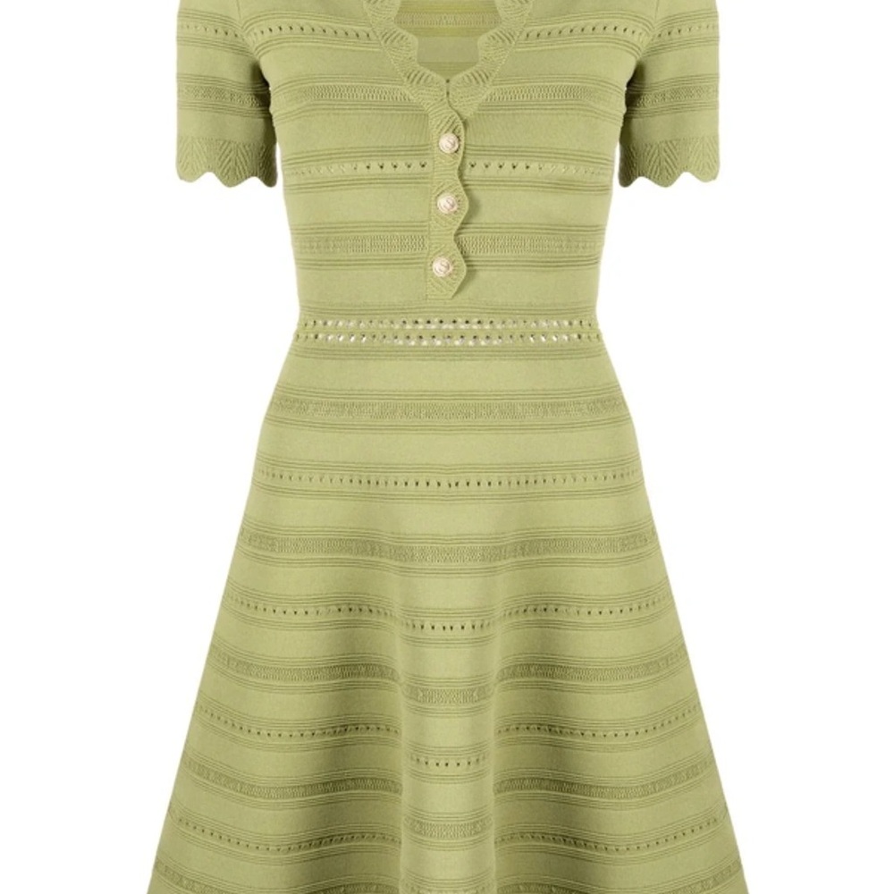 Elegant Green Knit Dress